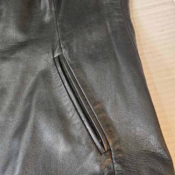 INC International Concepts Black Geniune Leather Sleek Vest Size 14 - Picture 4 of 9